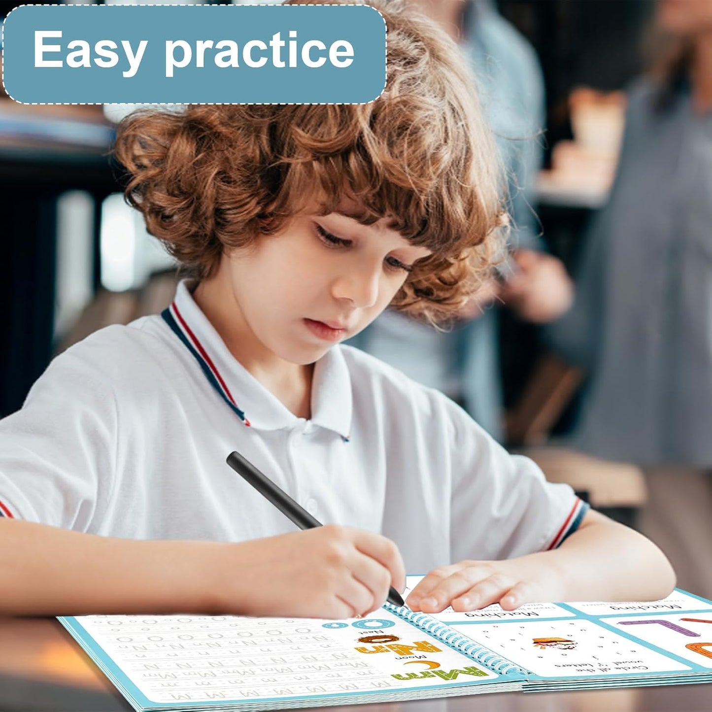 party greeting 6 Pieces Magic Grooved Writing Practice Copybook with Disappearing Ink Pens Reusable Grooved Handwriting Workbook Letter Tracing Books for Kids Kindergarten Preschool Supplies