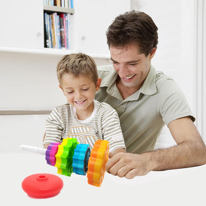 LUCKFUTURE Educational Spinning Stacking Toys, Rainbow Stacking Rings Baby Toy, Montessori Sensory Learning Toy for Girls and Boys Toddlers Toys for 1-3 Year Old