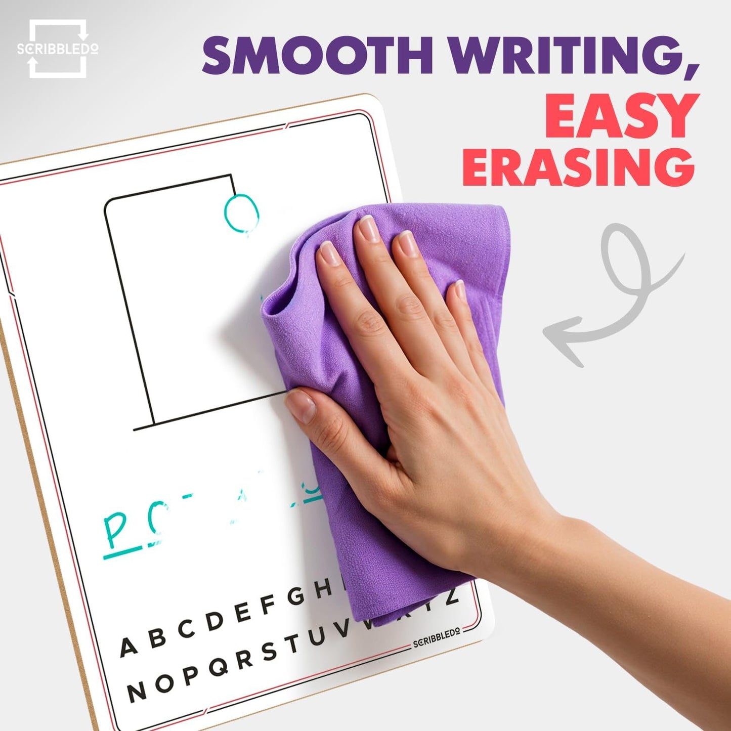 SCRIBBLEDO Hangman Board Game 9”x12 Dry Erase Double-Sided Whiteboard with Blank Writing Surface Hang Man Games Reusable Portable Erasable Hangman Game for Travel Classrooms Homeschool Family Fun