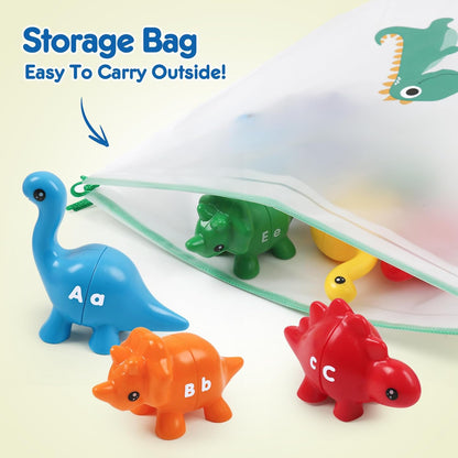 Montessori Matching Dinosaurs Toy, Color and Shapes Recognition, Snap and Pattern Match Game Preschool Learning Toys Homeschooling Class Activity Teaching Tool, Birthday Gift for Kids boys & Girls