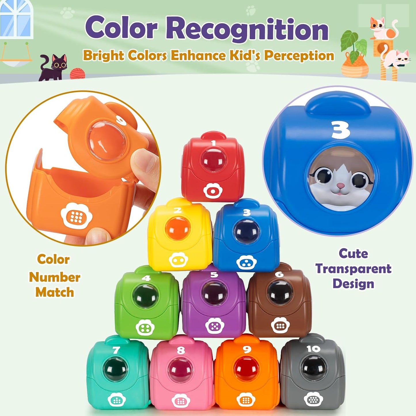 Learning Toys for 1,2,3 Year Old Toddlers, 20Pcs Farm Animals Toys Montessori Counting, Matching & Sorting Fine Motor Games, Christmas Birthday Easter Gift for Baby Boys Girls Age 12-18 Months