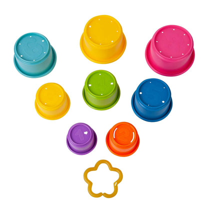The First Years Stack & Count Stacking Cups - Colorful Baby Stacking Water Toys Set - Stackable Cups for Learning - Baby Bath Toys - Toddler Water Table Toys - 8 Count