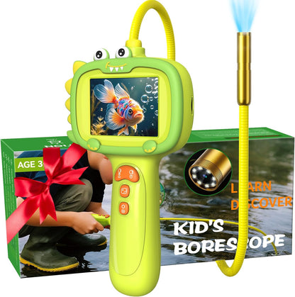 Daxiongmao Borescope Camera with Light for Kids | STEM Science Educational Toy for 3 4 5 6 7 8 Years Old Boys & Girls | Birthday Gift for Outdoor Adventures & Nature Discovery（Blue）