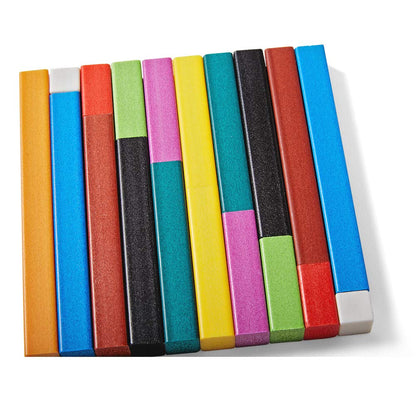 hand2mind Foam Cuisenaire Rods Introductory Set, Fraction Bars, Montessori Number Rods, Counting Blocks, Math Manipulatives, Math Teacher Supplies, Kindergarten Homeschool Supplies (Set of 74)