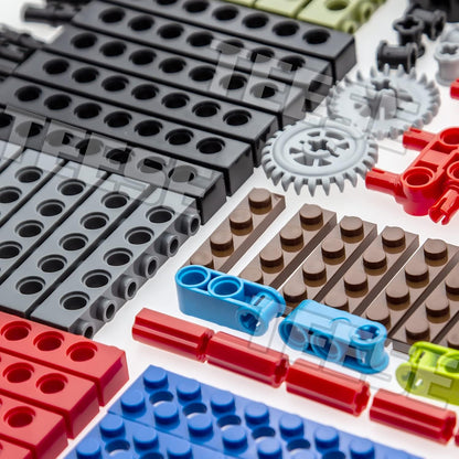 TEESE 184pcs Technic-Beam-Gears-Axles-Pins-Wheels-Tires, Compatible with Technic-Parts, for STEM-MOC-EV3-Project-Track-Car-Bulk- Blocks (Random Color)