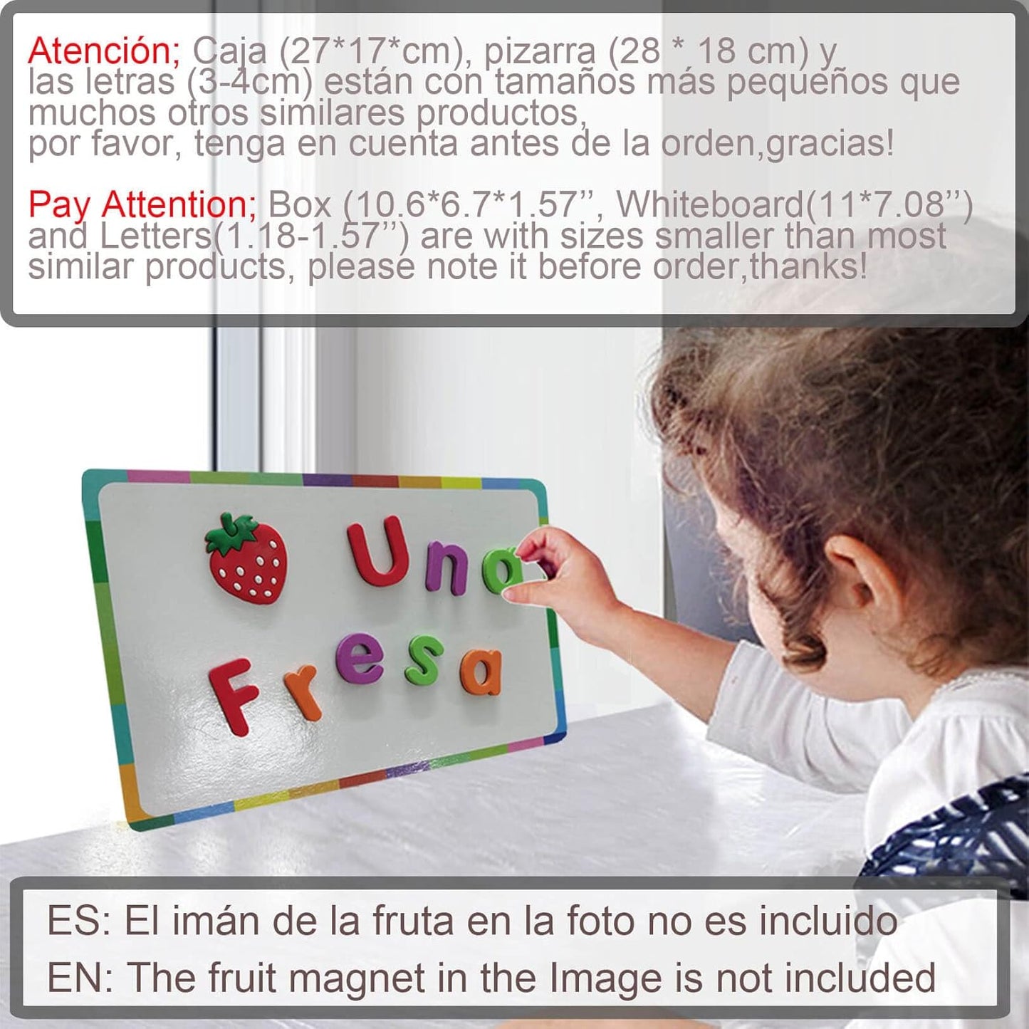 Spanish Magnetic Letters Alphabet Magnets - Letras Españolas y Números Magnéticos para Niños, 4 Colors for Classroom and Home Teaching, 4 Colores para La Enseñanza en Aula y Casa(4 Sets ES2)