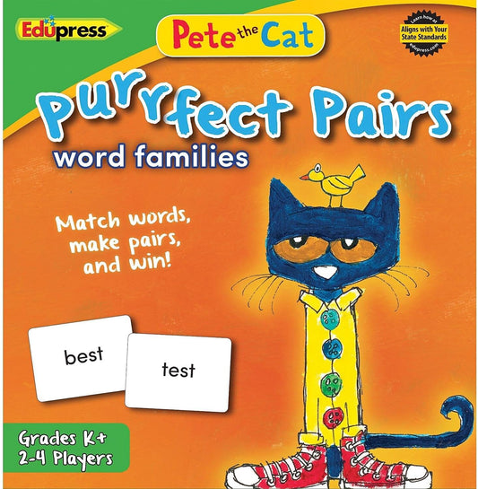 Edupress Pete The Cat Purrfect Pairs Game: Word Families (EP63532)