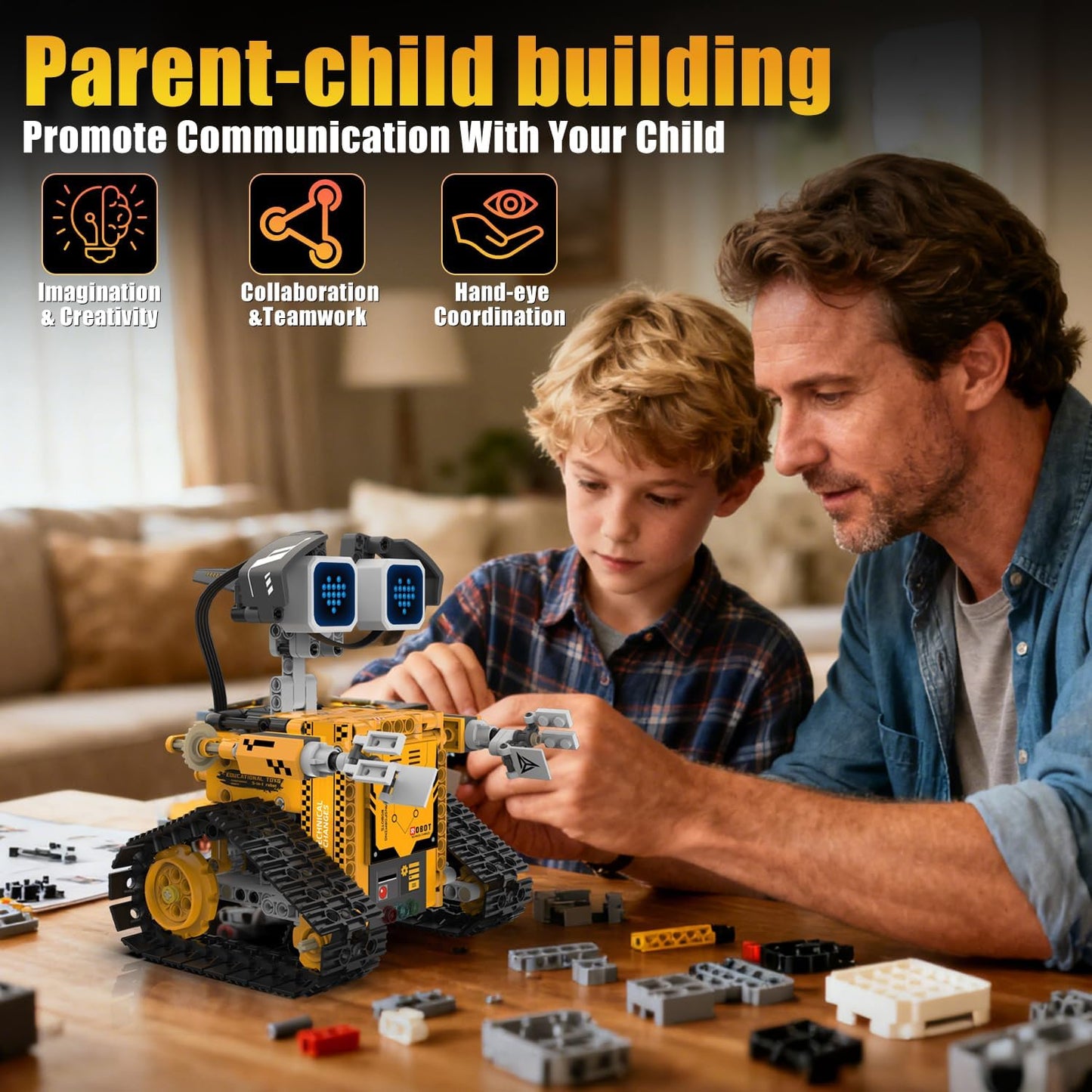 Gohero Robot Building Kit，5 in 1 STEM Toys for Boys Toys Age 8-10 with Remote & App Control，Robotics Technic Kits with 16 LED Expressions，Christmas & Birthday Gifts for Teen Boys & Grils (373 PCS)