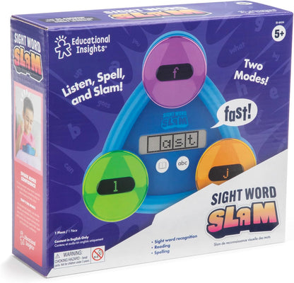 Educational Insights Sight Word Slam - Kindergarten Learning Activities, Sight Word Games, Electronic Phonics Flash Cards, Reading Games for Kids 5-7, Learn to Read CVC Words, Literacy Development