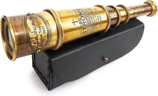 Vintage Spyglass Telescope 16" Inspirational Gifts for Boys - Be Strong & Courageous Engraved Uplifting Pirate Spyglass Gift