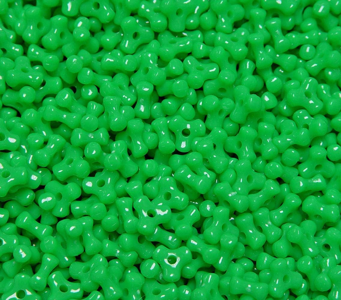 Tri Beads, Easy-to-Use Reusable Jewelry Making Supplies for Art, Craft Decorations & More, 11 mm Bracelet Beads, Crafted in The USA, Neon Yellow, 500 pcs (Pack of 1)