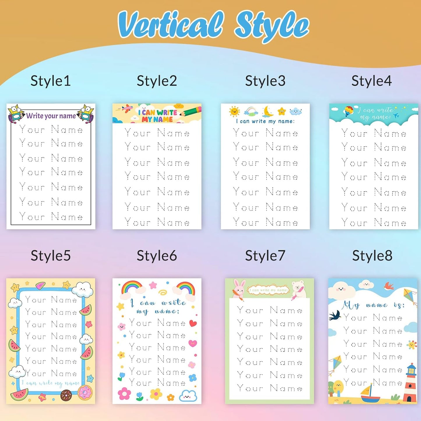 Custom Handwriting Practice Sheets Personalized Name Tracing Worksheets Customized Name Practice Writing A4 Size pape for Preschool Kindergarten Kids
