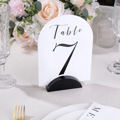 UNIQOOO 10 Pack 4" Gold Birch Wood Stands for Wedding Acrylic Sign, Wood Table Number Holders for 1/8 Thick Acrylic Sheets | Wedding Display Stand, Card Holder for Bar Menu, Retail Sign, Party