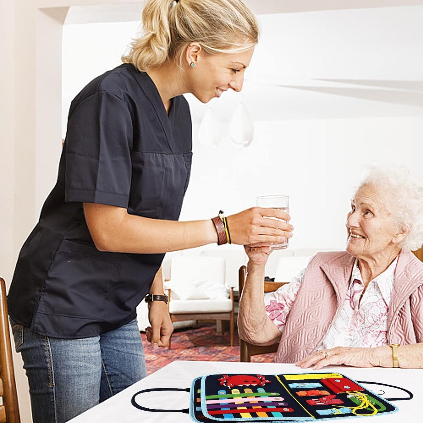 Fidget Blanket for Adults with Dementia,Dementia Activities for Seniors,Alzheimers Dementia Products for Elderly, Busy Board,Sensory Blanket for Autistic Autism.
