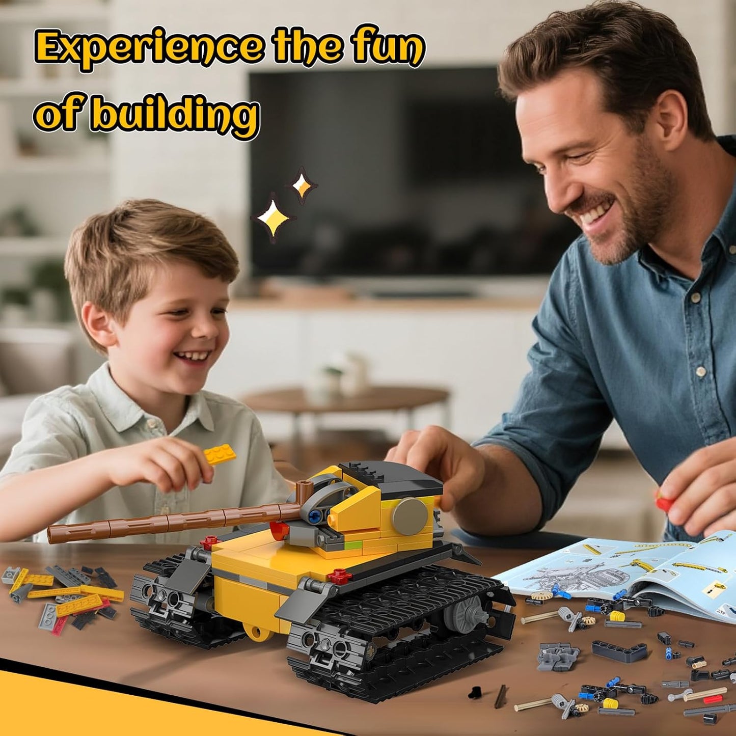 HiWEEGO Robot Building Sets for Kids - 5 in 1 Wall Robotic Kit, 748 PCS Robot with Interchangeable Arms Bulldozer Plane Building Block Toy Model for Boys Girls 8-12 Easter Home Decor