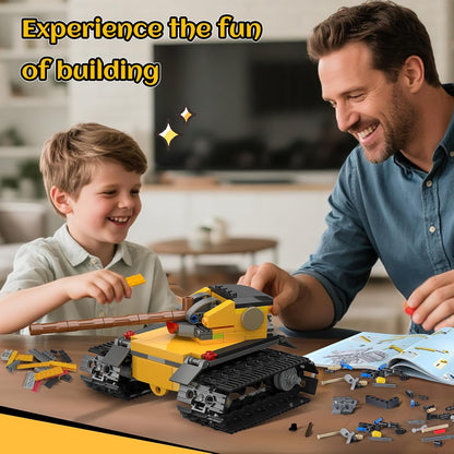HiWEEGO Robot Building Sets for Kids - 5 in 1 Wall Robotic Kit, 748 PCS Robot with Interchangeable Arms Bulldozer Plane Building Block Toy Model for Boys Girls 8-12 Easter Home Decor