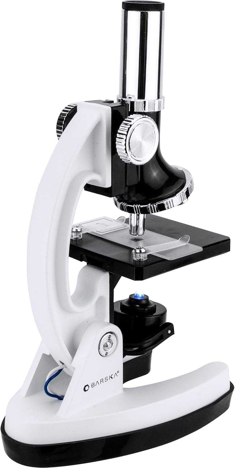 Barska AY12938 300x, 600x, 1200x Monocular Compound Microscope Explorer Kit for Students and Kids