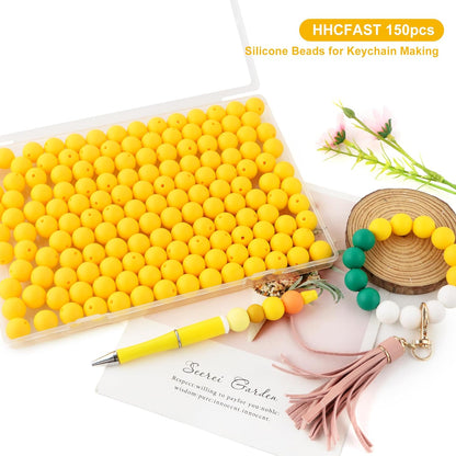 65Pcs 19mm Silicone Beads for Keychain Making Bracelet Necklace, Bulk Round Silicone Beads for Pens（Christmas Green） - Colors A