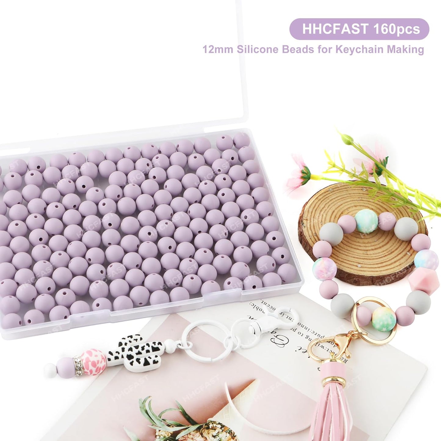 65Pcs 19mm Silicone Beads for Keychain Making Bracelet Necklace, Bulk Round Silicone Beads for Pens（Christmas Green） - Colors B