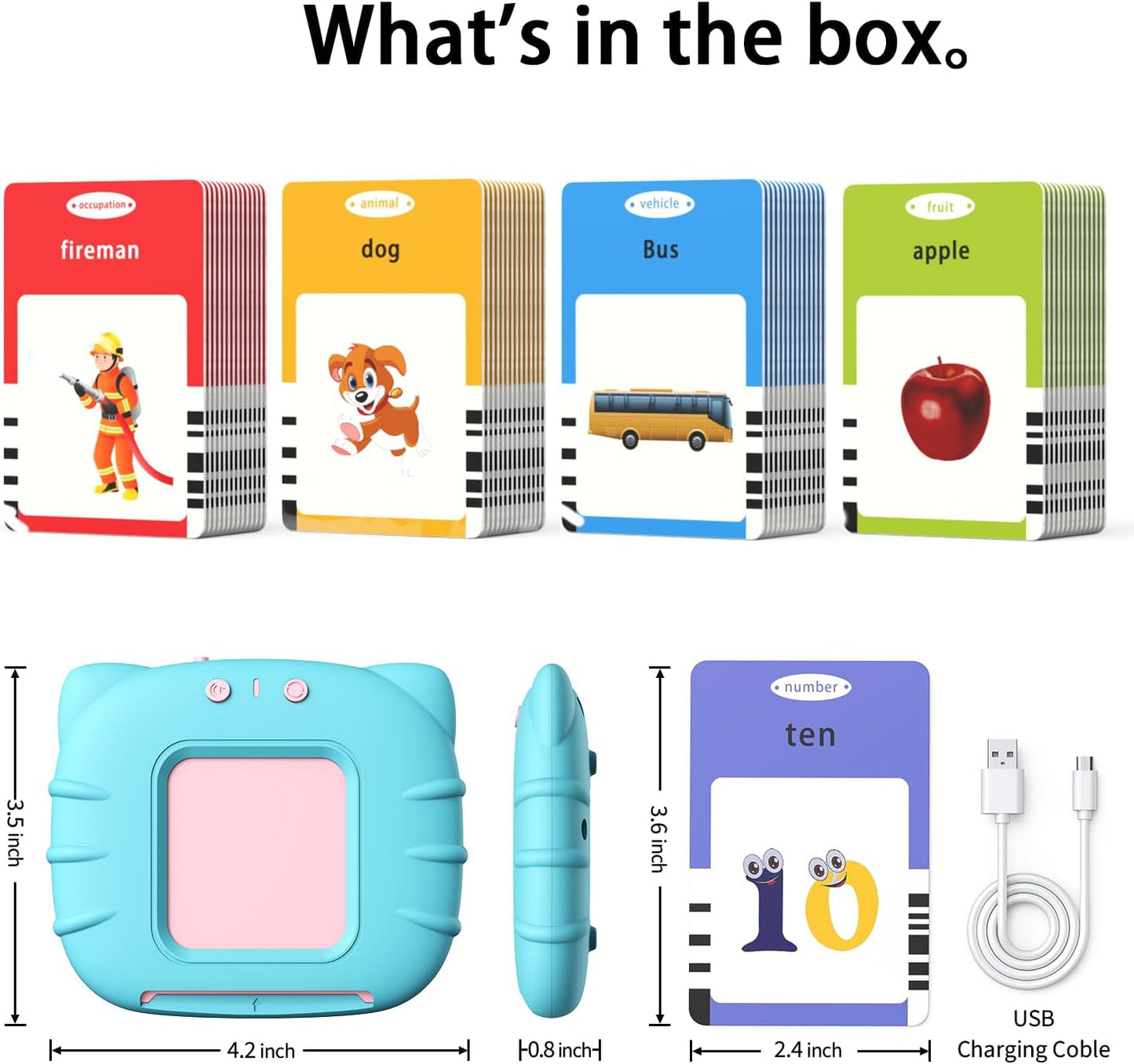 Kidzdo Educational Learning Toys for Toddlers, 540 Sight Words Talking Flash Cards with Music, Montessori Pocket Speech Therapy Toys, Teaching/Birthday Gifts for Ages 2 3 4 5 Years Old Girls (Pink)