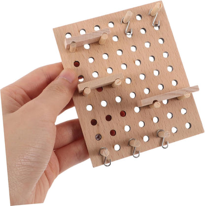 Kisangel 1Set Miniature Wooden Pegboard Dollhouse Organizer Shelf Wall Mounted Storage for Scale Rustic Design with Hooks for Craft Supplies and Accessories
