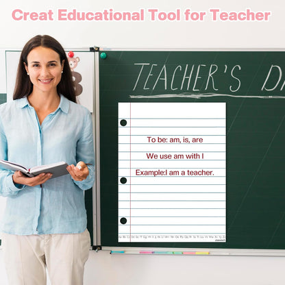 1PCS Giant Magnetic Notebook Paper 6 Magnetic Pens + 1 Eraser Erasable Handwriting Lined Paper Whiteboard Accessories, Dry Erase Notebook Teaching Aids, Homeschool Teaching Supplies 17" x 22"