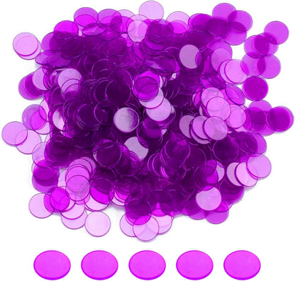 GSE Games & Sports Expert Blue Bingo Chips, 500 Pieces 3/4-Inch High-Contrast Transparent Counting Chips for Bingo Games, Parties