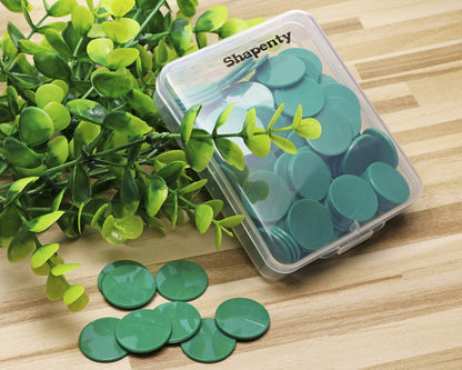 Shapenty 25mm/1 Inch Small Plastic Learning Counters Disks Chip Counting Discs Markers for Math Practice and Poker Chips Game Tokens with Storage Box,120PCS (Yellow)