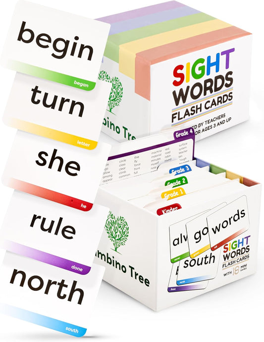 Sight Words Flash Cards 1st Grade - 120 High Frequency Words from Dolch's and Fry's Lists for 6-7 Years