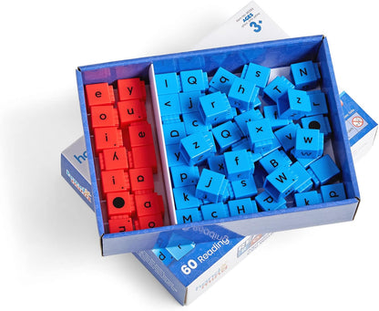 hand2mind Reading Rods Alphabet & CVC Words, Word Building Activities, Letter Blocks, CVC Words for Kindergarten, Spelling Toys, Reading Tools for Kids, Science of Reading Manipulatives