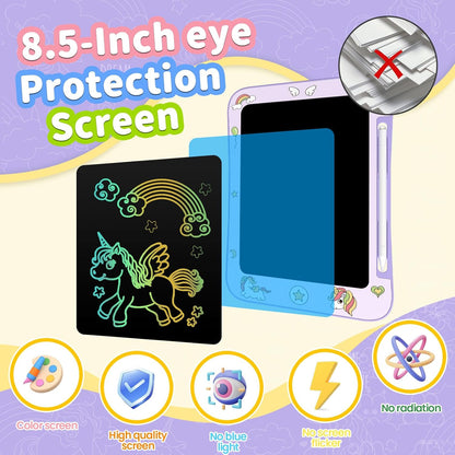 Genialba LCD Writing Tablet for Kids, Colorful Screen Drawing Board for 3-7 Year Old Boys & Girls - Educational Toys for Birthday & Christmas (Penguin)