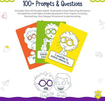 Let's Talk Conversation Starter Cards for Kids | 100+ Prompts & Questions to Build Emotional Intelligence, Communication, and Social Skills | Fun Family & Classroom Game | Ages 4+