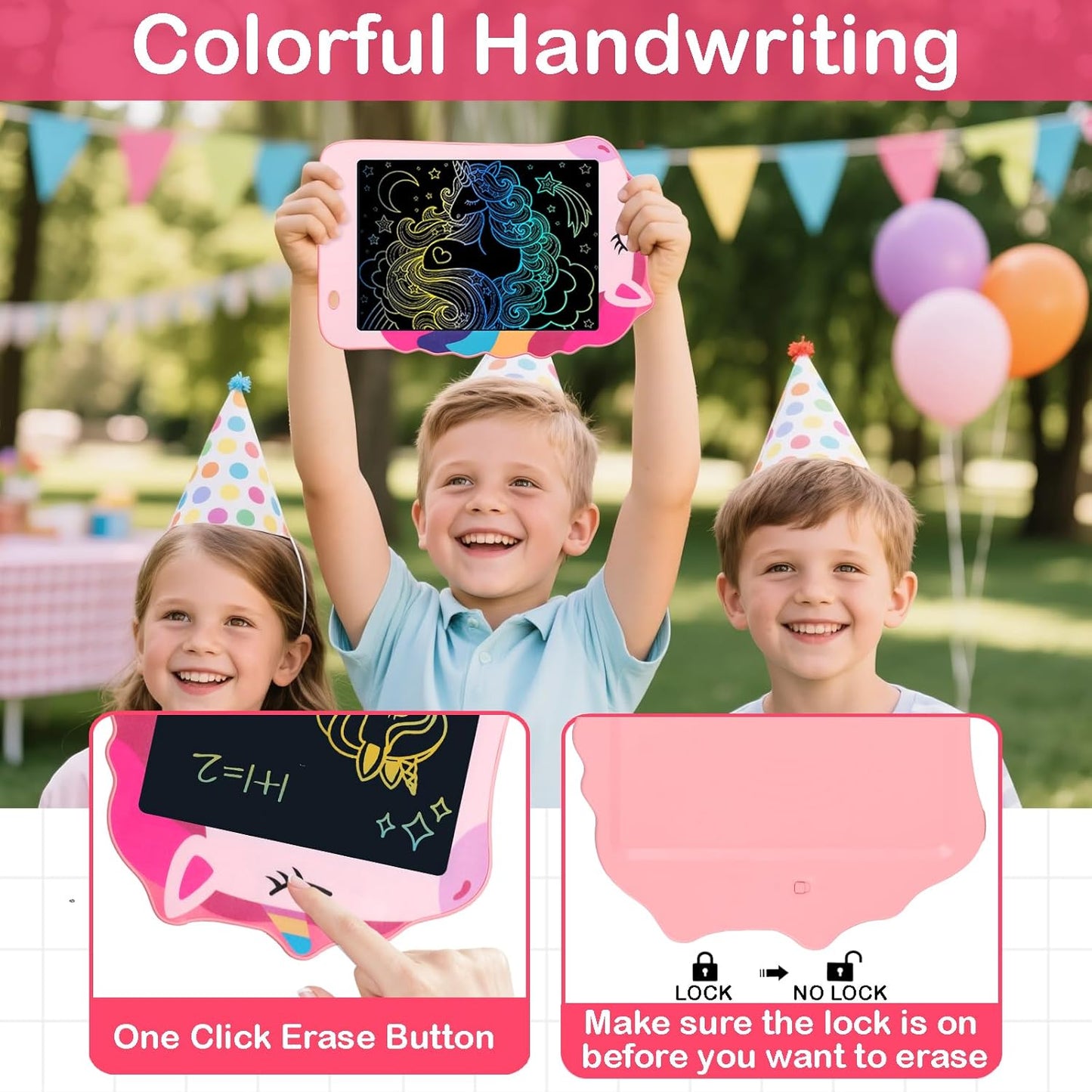 LCD Doodle Board Dinosaur Writing Tablet for Kids Toys, 8.5 Inch Colorful Todder Drawing Pad for Educational Learning Gift in Christmas Birthday Suitable for 3 4 5-8 Years Old Boys Girls (Green)