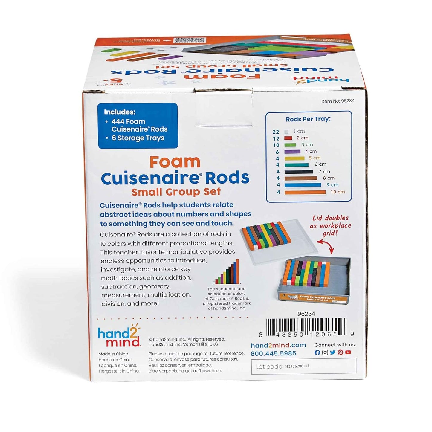 hand2mind Foam Cuisenaire Rods Small Group Set, Teaching Fraction Bars, Montessori Math Manipulatives, Math Teacher Must Haves Elementary, Kindergarten Homeschool Supplies (6 Sets of 74)
