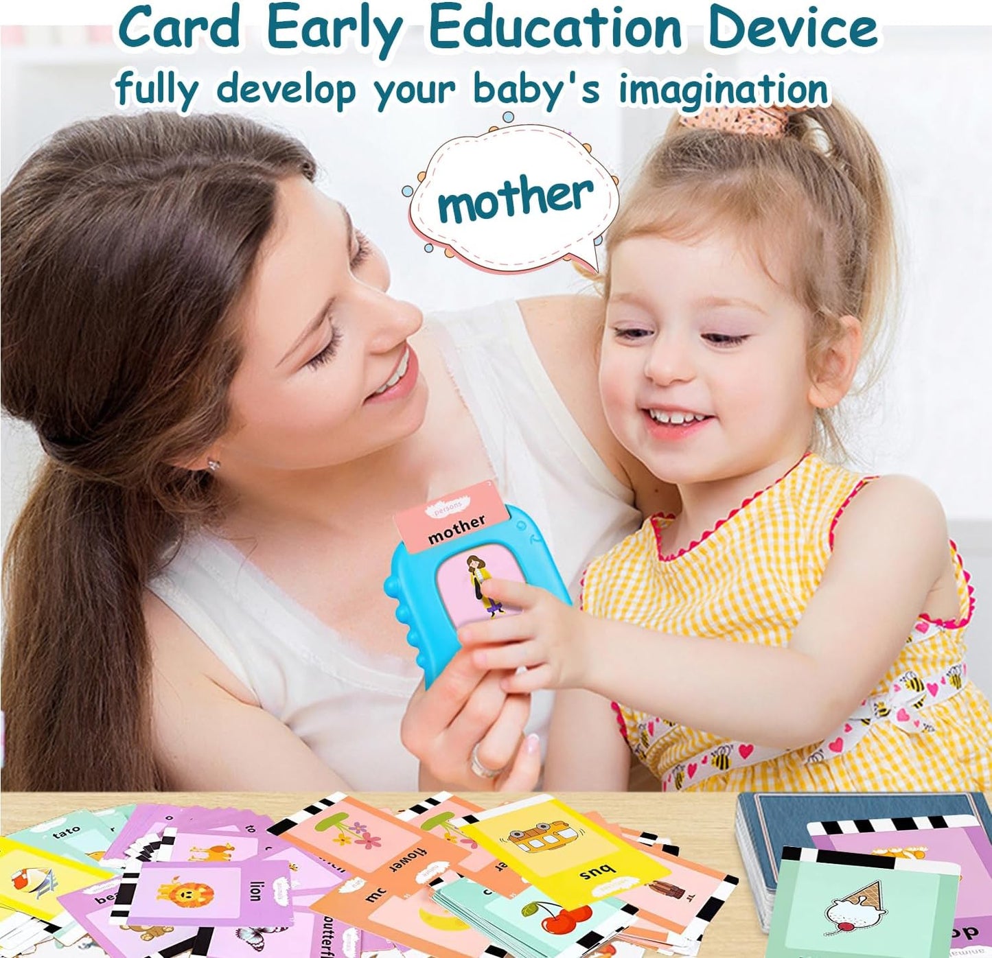 Talking Flash Cards for Toddlers with 510 Sight Words, Autism Sensory Toys, Pocket Speech, Speech Therapy Toys, Toddlers Language Learning Toys, Preschool Birthday Gifts for 1 2 3 4 5 Years Old (Blue)