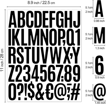 480 Pcs Waterproof 3" Vinyl Alphabet & Number Stickers - Self-Adhesive for Mailboxes, Windows, Doors, Signs, Vehicles & More, Black