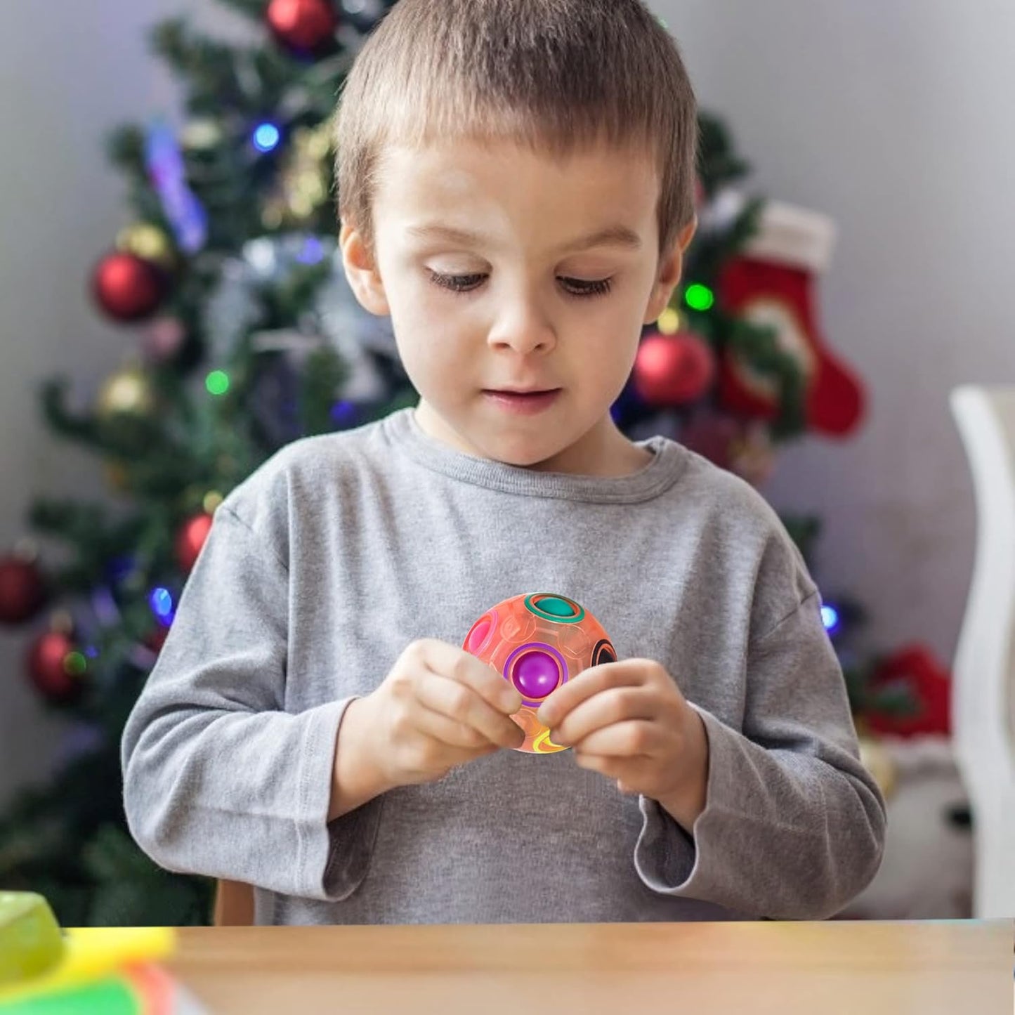 Vdealen Magic Rainbow Puzzle Ball, Fidget Ball Puzzle Brain Teaser Fidget Toy- Birthday Party Easter Valentines Christmas Stocking Stuffers for Kids Teen & Adults