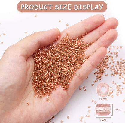 10100 Pcs Size 11/0 Glass Seed Beads, 2 mm Dark Green Small Mini Spacer Loose Pony Beads for Jewelry Making and DIY Crafts - Colors B