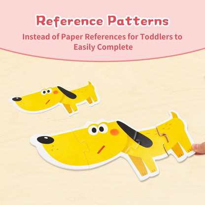 TOI Large Piece Toddler Puzzles for 2-4 Years Old, 4 Packs Beginner Puzzles for Toddlers, Kids Big Shape Preschool Learning Puzzle for Boys Girls Gift, Farm Animals