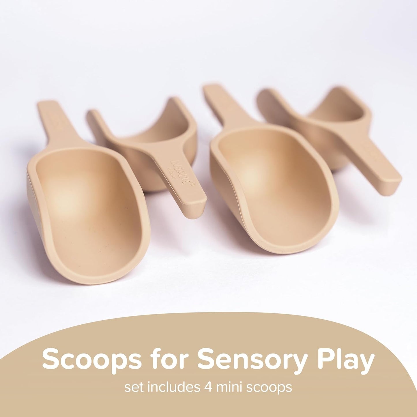 Inspire My Play - 3 x Silicone Nesting Scoops - Perfect for Sensory PlayTray - Sensory Bin Accessories - Special Education Classroom Supplies - Montessori Education Toys - Multi-Purpose Shovel - Coral