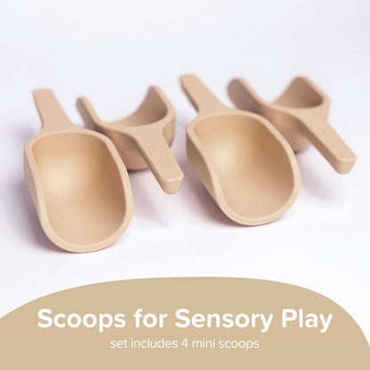 Inspire My Play - 3 x Silicone Nesting Scoops - Perfect for Sensory PlayTray - Sensory Bin Accessories - Special Education Classroom Supplies - Montessori Education Toys - Multi-Purpose Shovel - Coral