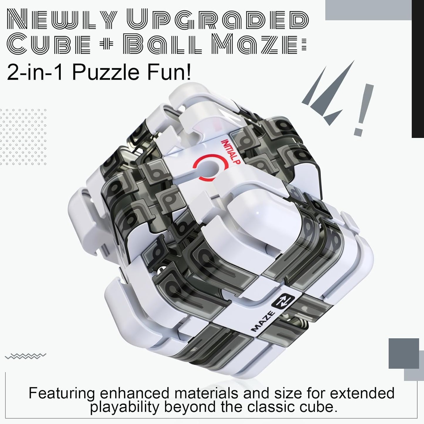 1 Sets Large Labyrinth 3D Maze Cube Puzzle Maze Game Gravity 3D Puzzle Cube Brain Teaser Ball Games for Kids Education Sensory Toys Gift for Adults (Upgrade Version,Yellow)