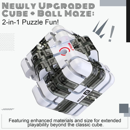1 Sets Large Labyrinth 3D Maze Cube Puzzle Maze Game Gravity 3D Puzzle Cube Brain Teaser Ball Games for Kids Education Sensory Toys Gift for Adults (Upgrade Version,Yellow)