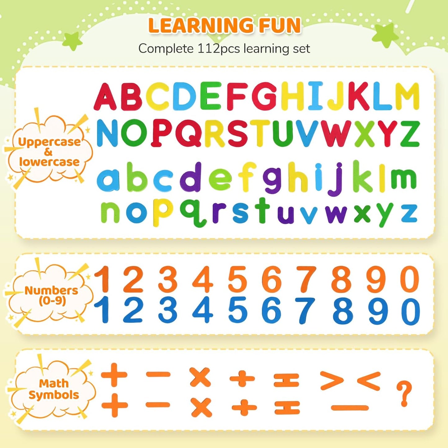 LovesTown Magnetic Alphabet Letters Kit for Kids, Double Sided Magnetic Board with Storage Box, Educational Learning Toys for Preschool Classroom and Home, 234 Pieces