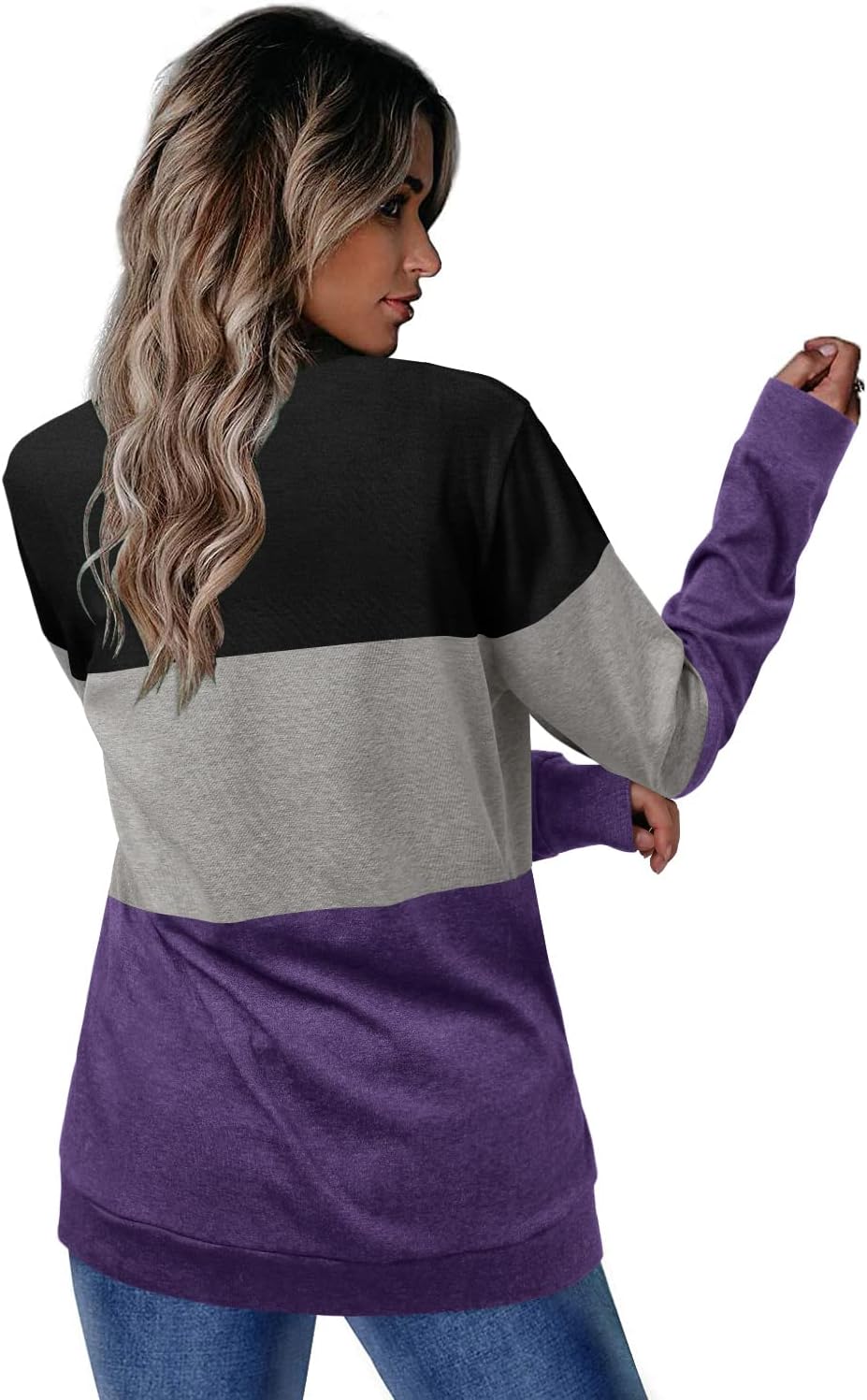CRAZY GRID Womens Trendy Long Sleeve Shirts Casual Loose Soft Sweatshirt Fall Tops