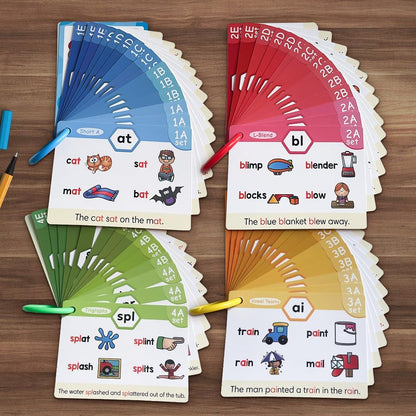 118 Phonics 65 Double-Side Flash Cards, Learn to Read in 20 Stages, CVC Digraphs Trigraph Blends Long Vowel Sounds, Phonemic Awareness, Vocabulary Building