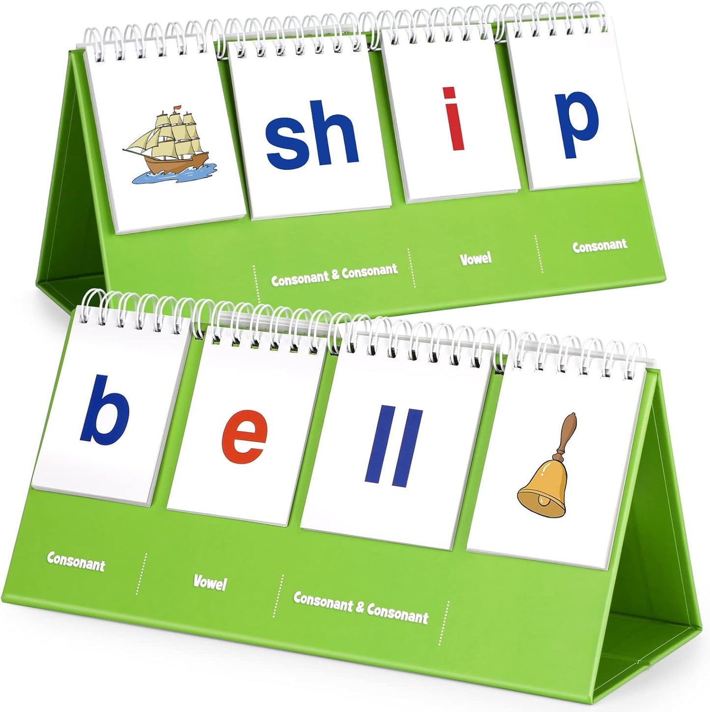 Aizweb CVC Word Games Kindergarten,Phonics Games Flash Cards for Preschool Classroom,Learn to Read,Reading Manipulative Spelling Educational Toy Learning Activities Speech Therapy School Supplies