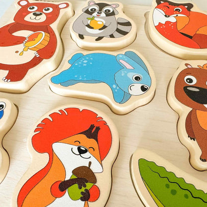 QUOKKA Wooden Puzzles for Toddlers 1-3 – 3xSET Toddler Puzzles Ages 2-4 – Montessori Animal Chunky Puzzle for Kids 3-5 – Wood Learning Toy for Boy and Girl – FSC Certified Wood