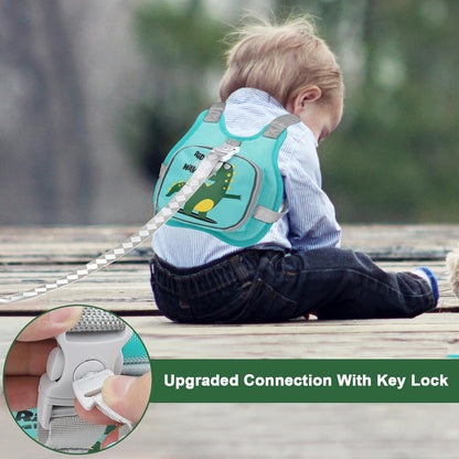 Accmor Toddler Harness Leash + Reflective Anti Lost Wrist Link, Cute Car Kids Back Pack with Hand Strap Collapsible Child Walking Restraint Belt Tether Hold Baby Boys Close for Outdoor Travel