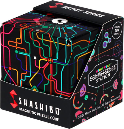 Shashibo Shape Shifting Box - Award-Winning STEM Fidget Toy with Ultra Strong Magnets - Puzzle Cube Transforms Into 100+ Shapes, Perfect Sensory Gift for Kids, Teens, and Adults (Glowquarium)